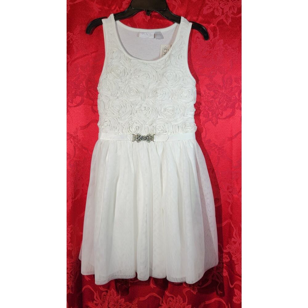 Children's Place Girl's White Tulle Dress Size 14 NWT